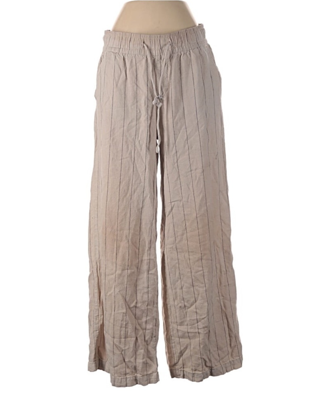 Stitch Star Women's Linen Wide-Leg Pants in Taupe